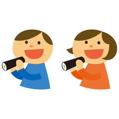 恵方巻を食べる子ども