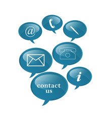 contact signs in blue