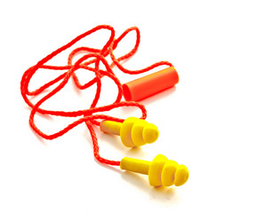 ear plug on white background