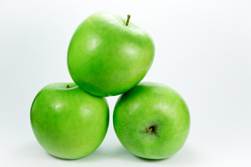 Three granny smith apples