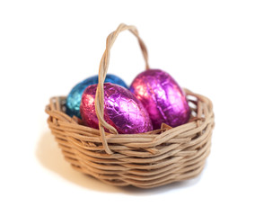 panier d'oeufs de pâques