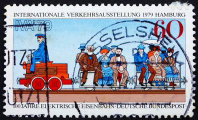 Postage stamp Germany 1979 First Electric Train, 1879 Berlin Exh