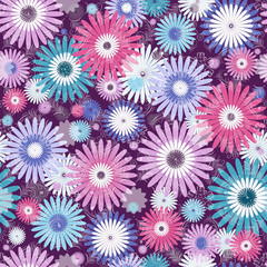 Fototapeta na wymiar Seamless floral vivid pattern