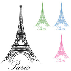 Fototapeta na wymiar Paryż Wieża Eiffla Icon
