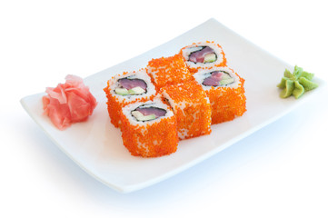 roll with caviar