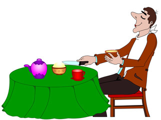 Fototapeta premium The person taking food