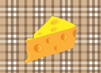 slice of cheese on plaid