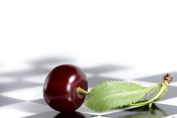 Close up view of the cherry