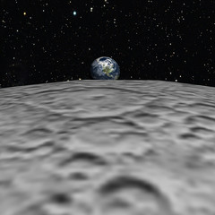 A nice view from the moon to the earth