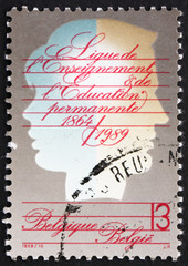 Postage stamp Belgium 1989 Education League