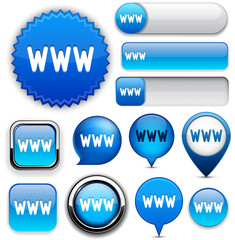 WWW high-detailed web button collection.