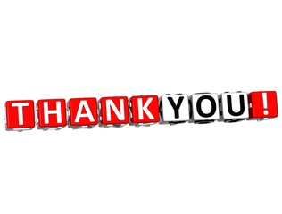 3D Thank You Cube text