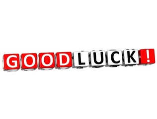 3D Good Luck Cube text