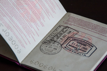passport with stamps