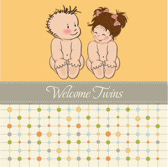 baby twins shower card