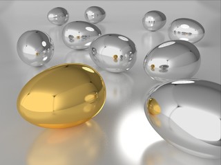 silver and gold eggs