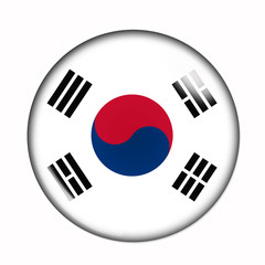 Button flag of South Korea