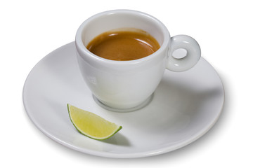 Coffee cup, espresso with lime slice