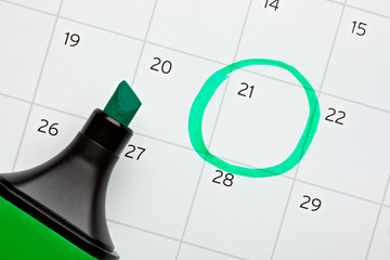 calendar marked important year
