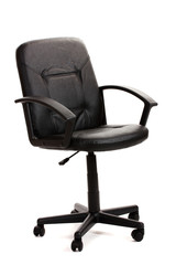 Fototapeta premium black office chair isolated on white