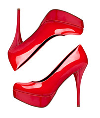 red high heel shoes