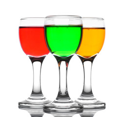 alcoholic cocktails isolated on white