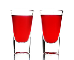 Bloody Mary cocktails isolated on white