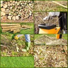 Landschaftspflege, Baumschnitt, schreddern, sägen, Gartensaison