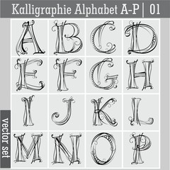 Kalligraphie Alphabet A-P| 01
