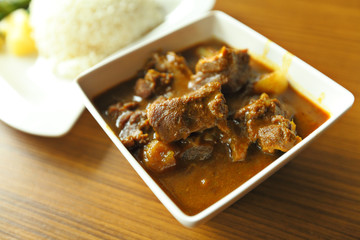 Meat curry with rice