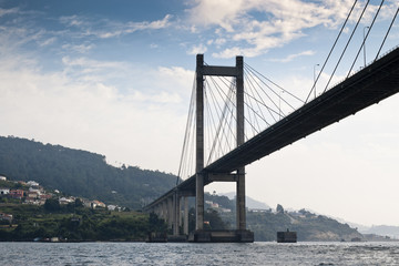 Rande Bridge over Vigo Ria, Pontevedra, Galicia, Spain