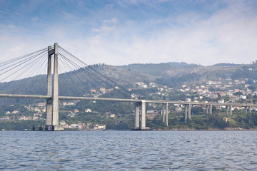 Rande Bridge over Vigo Ria, Pontevedra, Galicia, Spain