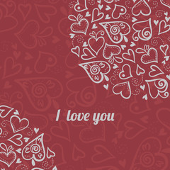 Love background with abstract hearts. Valentine card
