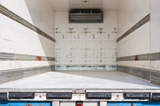 Empty freight compartment of a truck