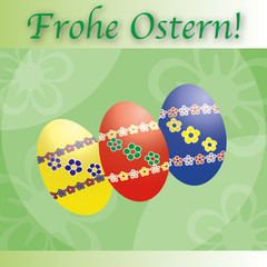 Frohe Ostern! Glückwunschkarte.