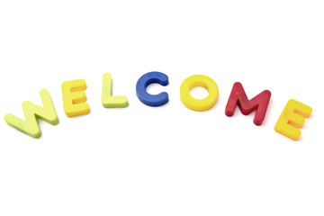 Letter magnets " welcome"
