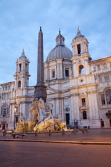Fototapeta na wymiar Rome - Piazza Navona and Fontana dei Fiumi