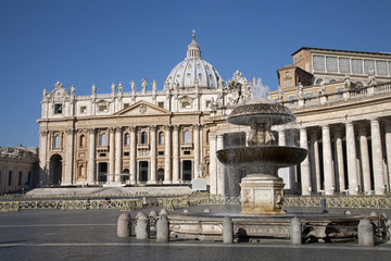 Fototapeta na wymiar Rome - st. Peter s basilica and colonnade