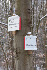 Beschilderung zur Köthner Hütte im Selketal
