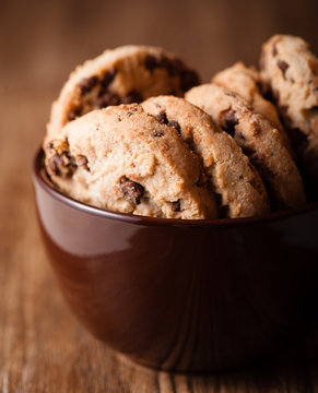 Chocolate chip cookies in a coffee cup