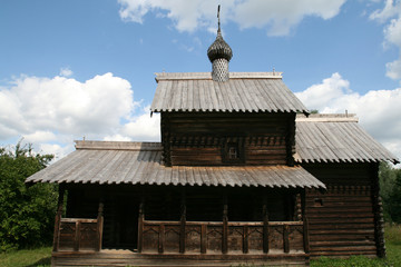 Old wooden church in Vitislavlitsy Great Novgorod Russia