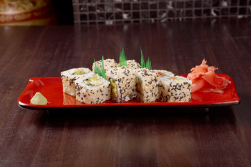 Japanese sushi  traditional japanese food.