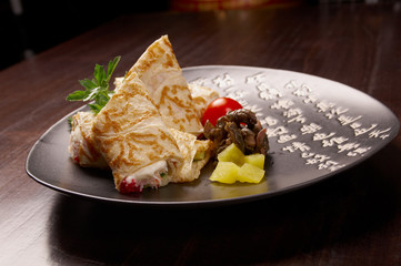 rolled pancakes stuffed