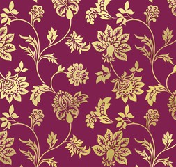 traditional paisley floral pattern, textile design, royal India