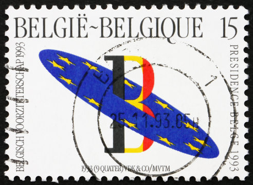 Postage stamp Belgium 1993 Belgian Presidency of EC Council