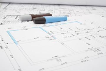 highliters on drawing