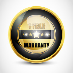 One Year Warranty Button
