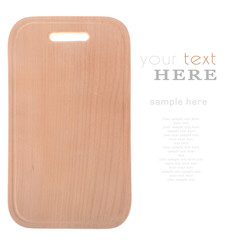 wooden cutting board isolated on the white background