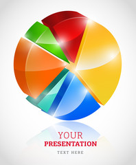 Obraz premium 3D circular diagram on white background