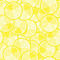 Wallpaper murals Yellow seamless pattern of citrus